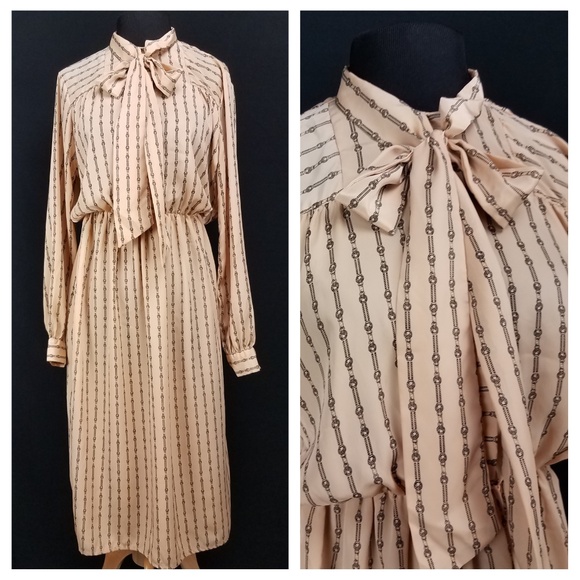 ASOS Dresses & Skirts - ASOS Dress Neck Bow tie Chain Print Long sleeve 4